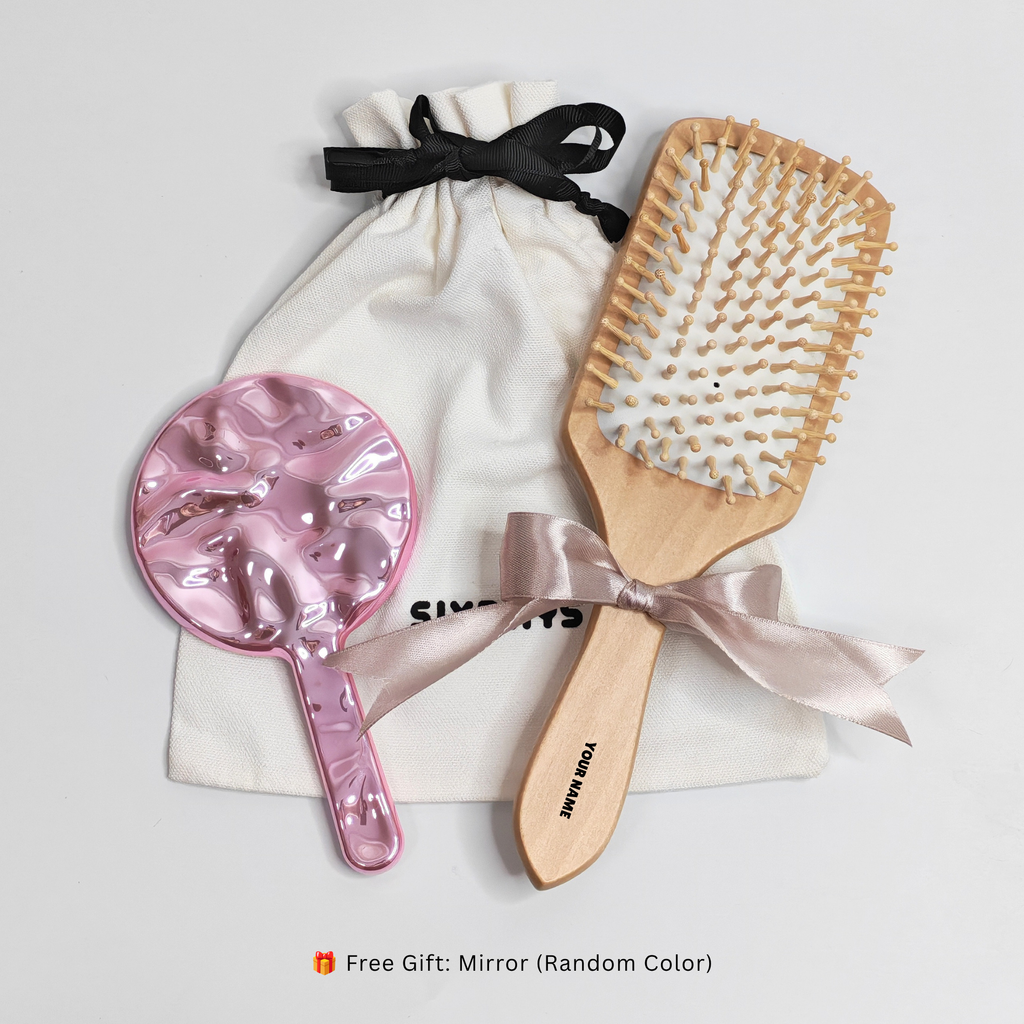 Personalised Wooden Hair Brush | Engraved Gift for Her