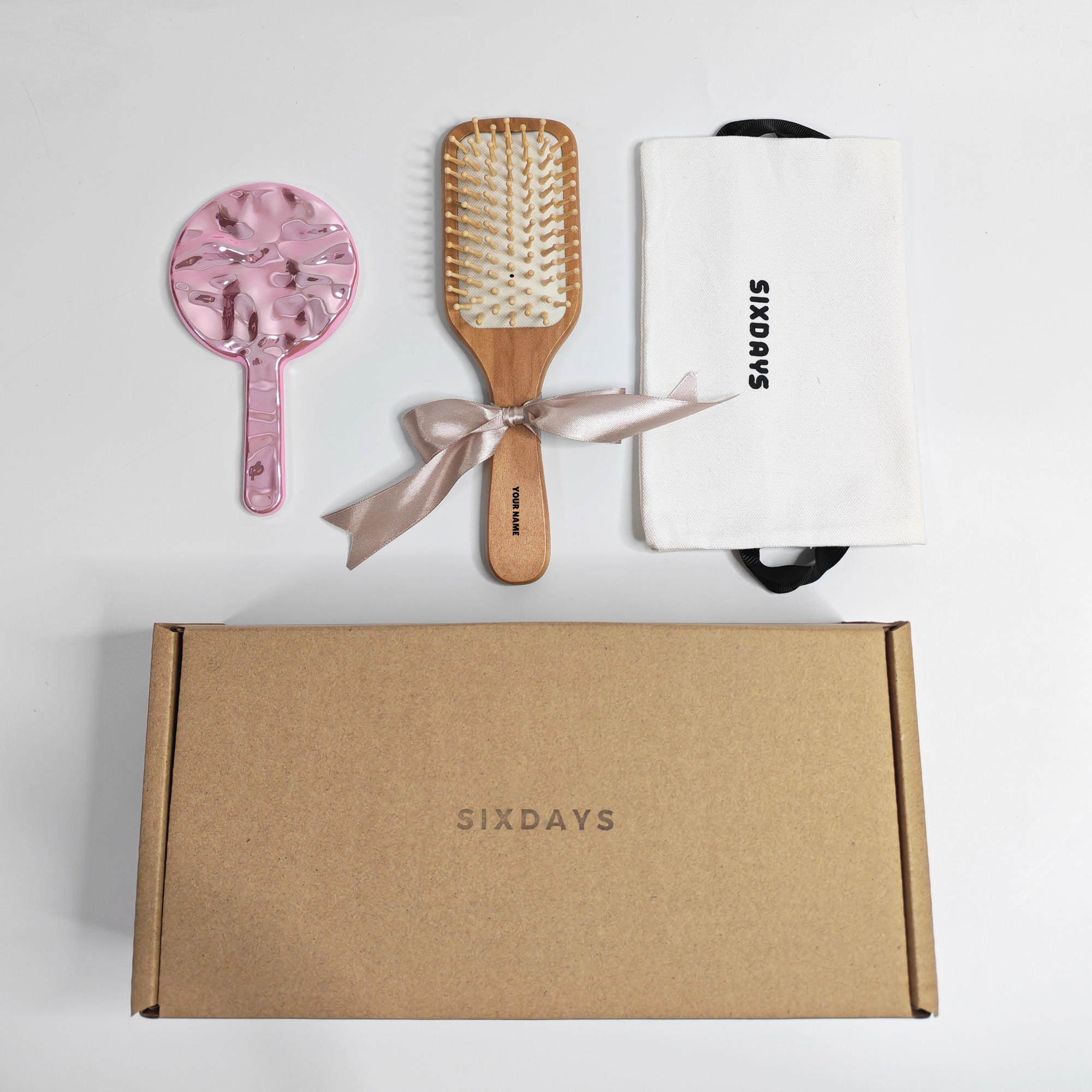 Personalised Hair Brush Gift Set | Engraved Name Gift
