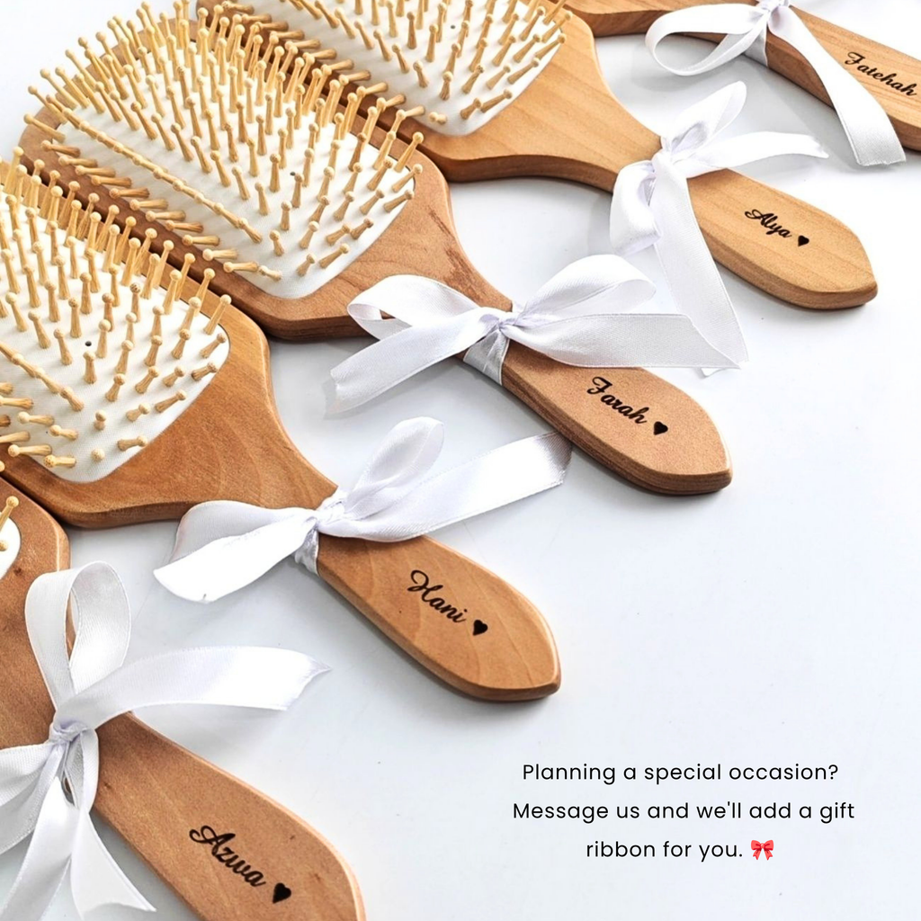 Personalised Wooden Hair Brush | Custom Name Gift