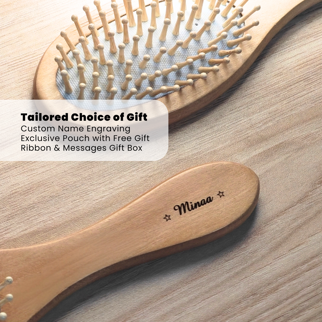 Engraved Wooden Hair Brush | Personalised Gift for Her