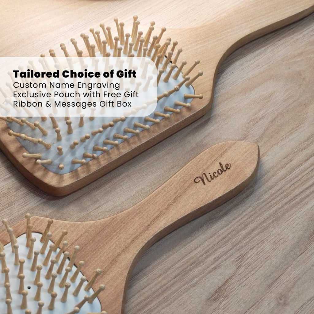 Personalised Wooden Hair Brush | Custom Name Gift