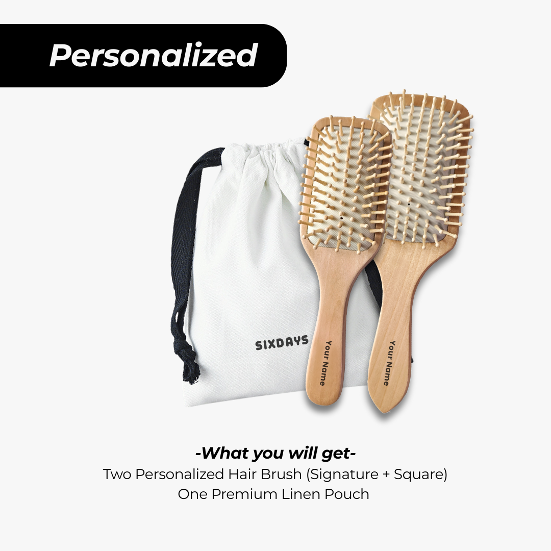 Daily Care Wooden Hair Brush Set